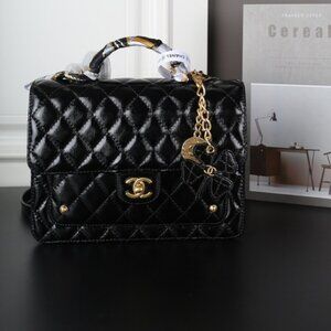 Chanel Black Quilted Leather Handbag